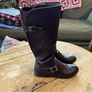 Women’s Just Fab boots. Dark brown leather